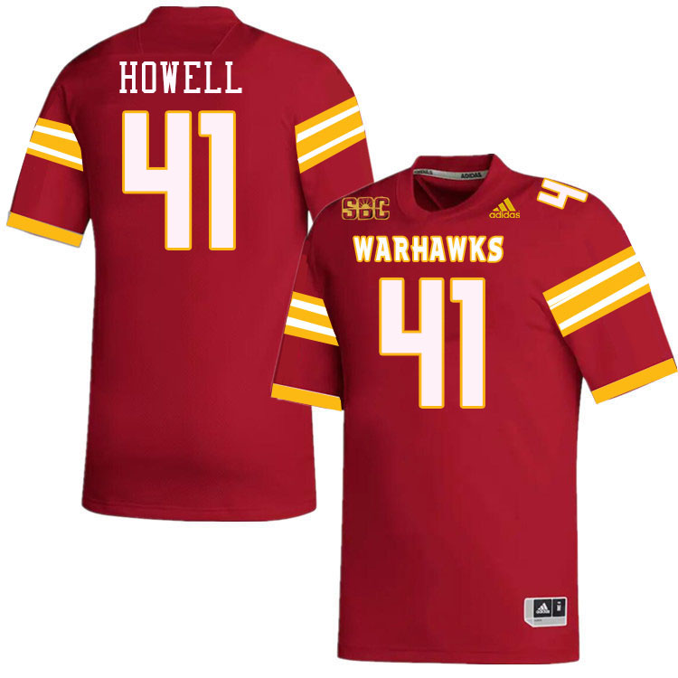 #41 Dylan Howell Louisiana-Monroe Warhawks College Football Jerseys Stitched-Red